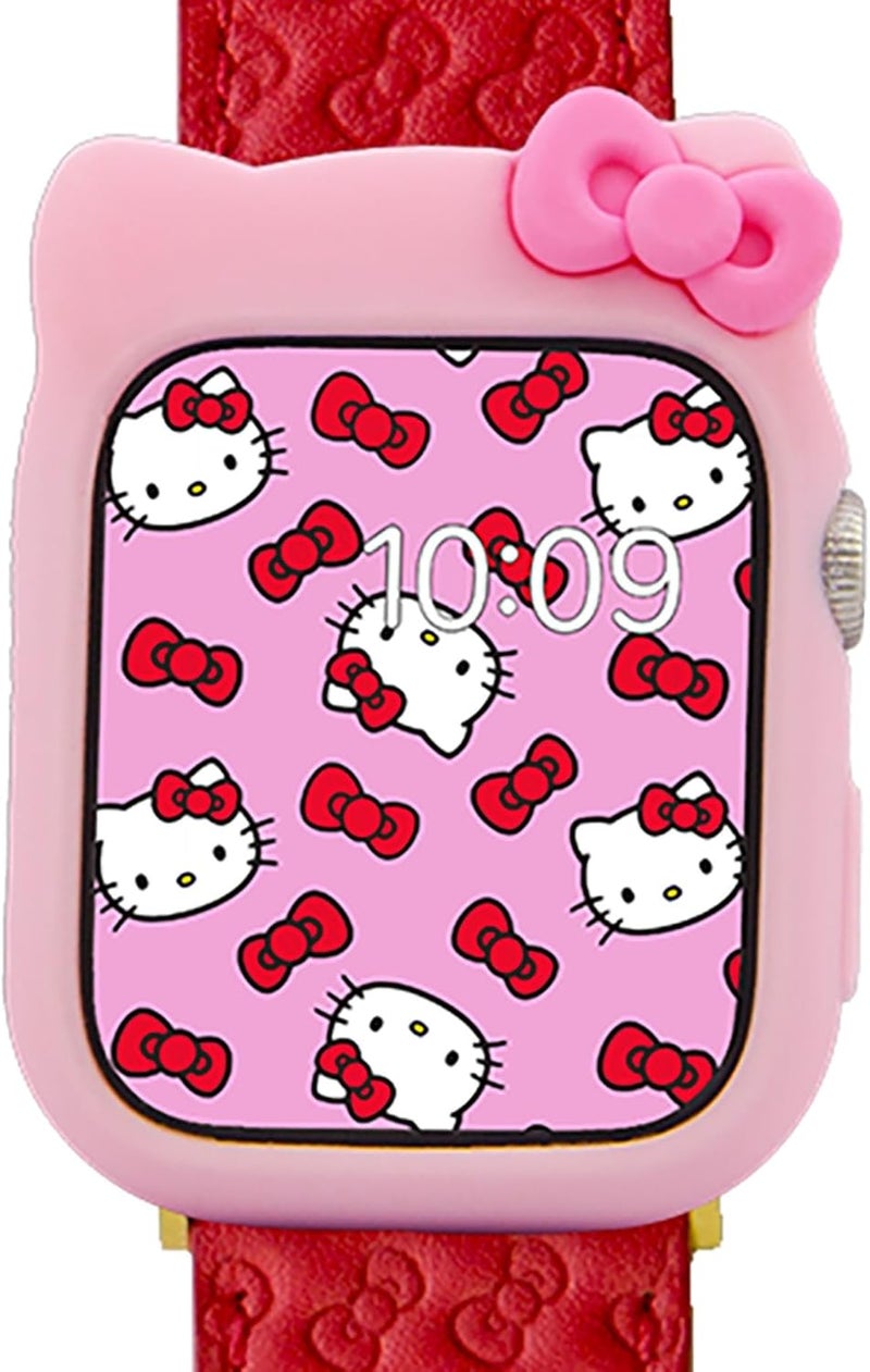 Sonix غطاء ساعة آبل x سانريو | غلاف واقي لساعة آبل | غلاف سيليكون واقي | يناسب 38mm/40mm/41mm | هالو كيتي - وردي - Image 1